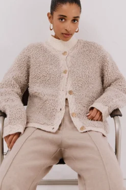 Cortefiel Chaqueta punto bouclé Marfil Discount