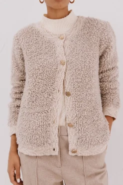 Cortefiel Chaqueta punto bouclé Marfil Discount