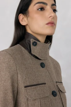 Pedro del Hierro Chaqueta sahariana espiga Marr&oacute;n Discount