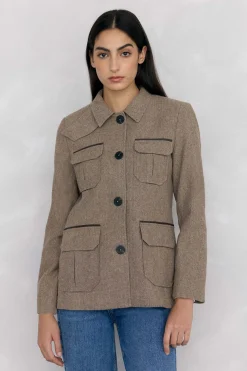 Pedro del Hierro Chaqueta sahariana espiga Marr&oacute;n Discount