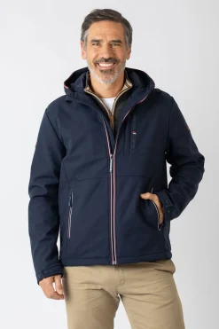 Privata Chaqueta tejido softshell con capucha Azul marino New