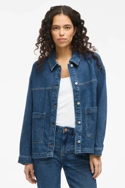 Vila Chaqueta vaquera con bolsillos Azul Outlet