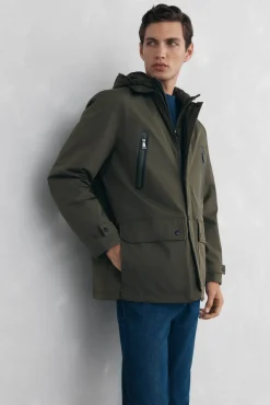 Pedro del Hierro Chaqueta vistas cremallera repelente al agua Verde Outlet