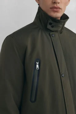 Pedro del Hierro Chaqueta vistas cremallera repelente al agua Verde Outlet