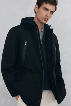 Pedro del Hierro Chaqueta vistas cremallera repelente al agua Negro Online