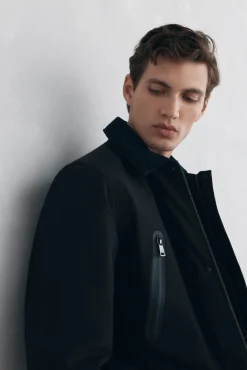 Pedro del Hierro Chaqueta vistas cremallera repelente al agua Negro Online