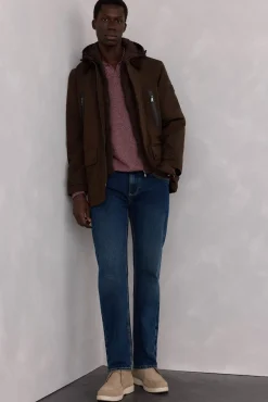 Pedro del Hierro Chaqueta vistas cremallera repelente al agua Marr&oacute;n Discount