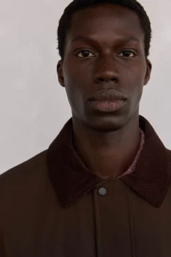 Pedro del Hierro Chaqueta vistas cremallera repelente al agua Marr&oacute;n Discount