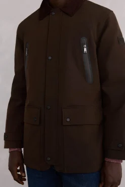 Pedro del Hierro Chaqueta vistas cremallera repelente al agua Marr&oacute;n Discount