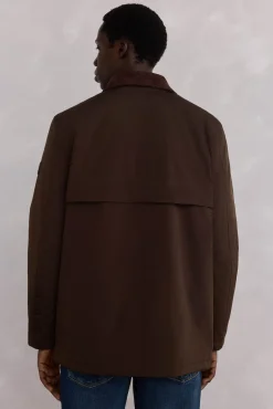 Pedro del Hierro Chaqueta vistas cremallera repelente al agua Marr&oacute;n Discount