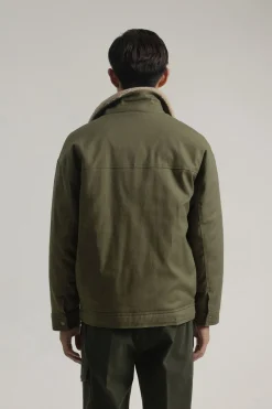 PuroEGO Chaqueta worker cuello borreguillo Verde Outlet