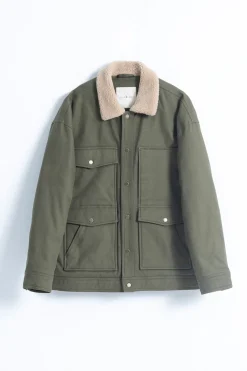 PuroEGO Chaqueta worker cuello borreguillo Verde Outlet