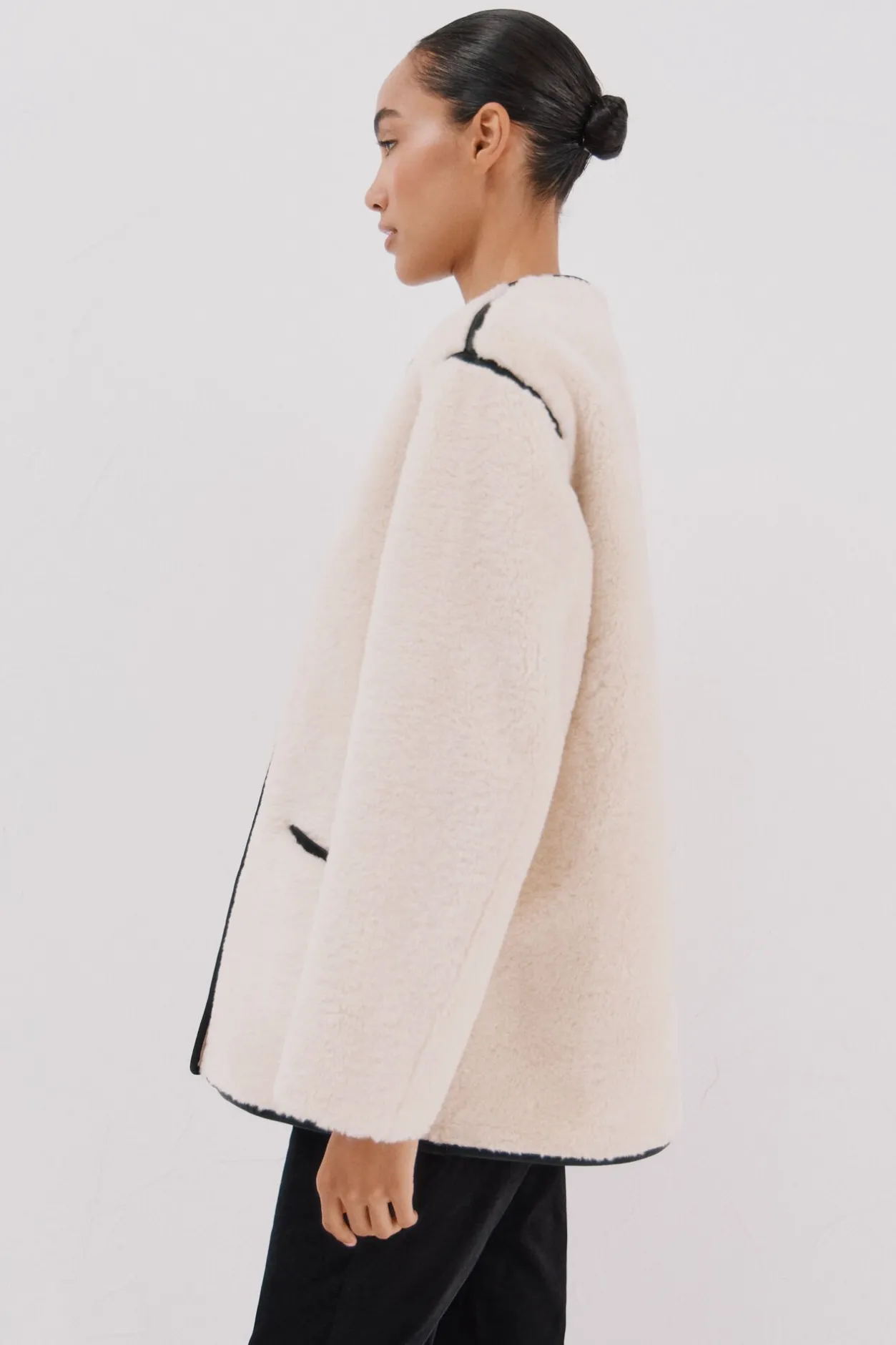 Cortefiel Chaquetón efecto doble faz vivos Marfil Best