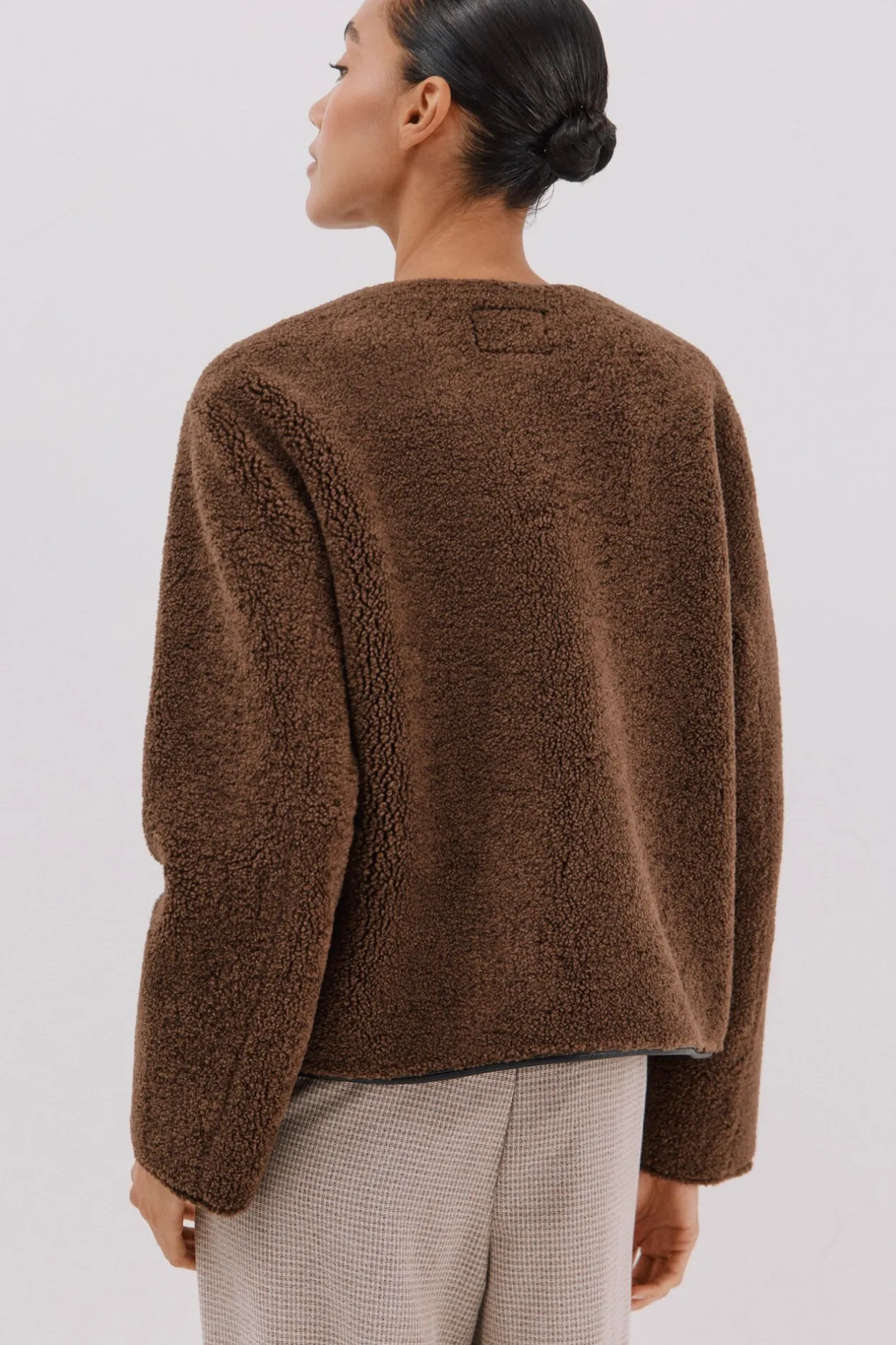 Cortefiel Chaquetón en efecto doble faz Marrón oscuro Sale