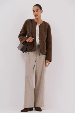 Cortefiel Chaquetón en efecto doble faz Marrón oscuro Sale