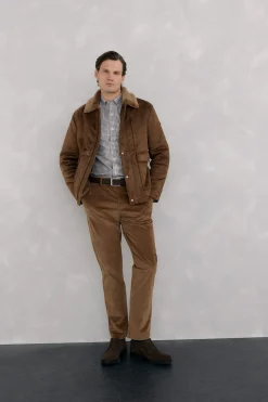 Pedro del Hierro Chino pana gruesa regular fit Marr&oacute;n Best