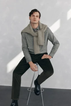 Pedro del Hierro Chino pana gruesa regular fit Verde Sale