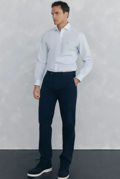 Pedro del Hierro Chino textura regular fit Azul Outlet