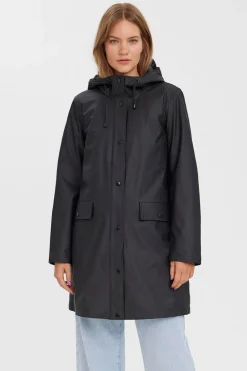 Vero Moda Chubasquero de mujer manga larga con capucha Gris oscuro New