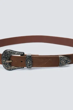 Springfield Cinturón cowboy hebilla flores estampado Discount