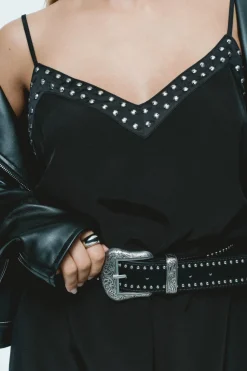 Springfield Cinturón cowboy tachas negro Online