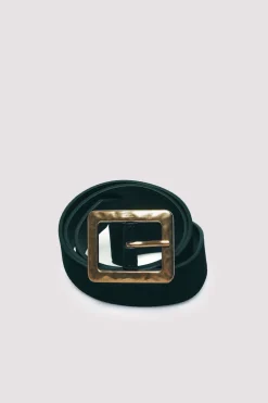 Springfield Cinturón efecto ante hebilla martillada negro Sale