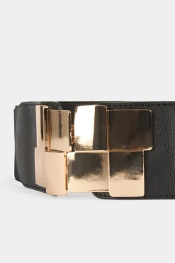 Morgan Cinturón elástico con hebillas Negro Hot