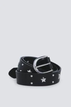 Springfield Cinturón estrellas y tachas metálicas negro Hot