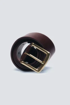 Springfield Cinturón hebilla cuadrada metálica marr&oacute;n Clearance