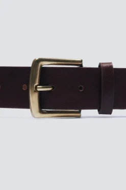 Springfield Cinturón hebilla cuadrada metálica marr&oacute;n Clearance