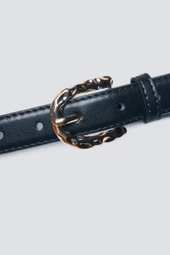 Springfield Cinturón hebilla martillada negro Discount