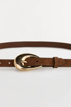 Pedro del Hierro Cinturón hebilla ovalada Marr&oacute;n New