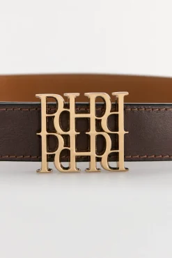 Pedro del Hierro Cinturón logo reversible Marr&oacute;n