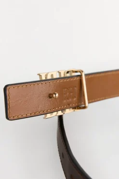 Pedro del Hierro Cinturón logo reversible Marr&oacute;n