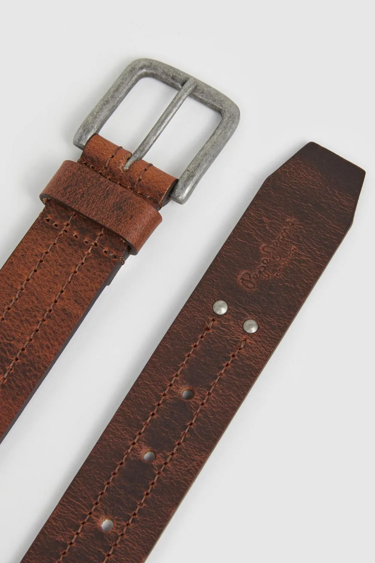 Pepe Jeans Cinturón Piel Hebilla Cuadrada nude Discount