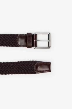 Cortefiel Cinturón trenzado elástico Marr&oacute;n oscuro Best