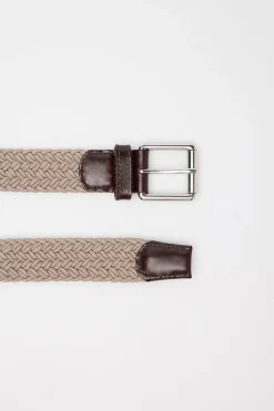 Cortefiel Cinturón trenzado elástico Camel Hot