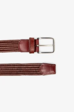 Cortefiel Cinturón trenzado elástico Marr&oacute;n Online