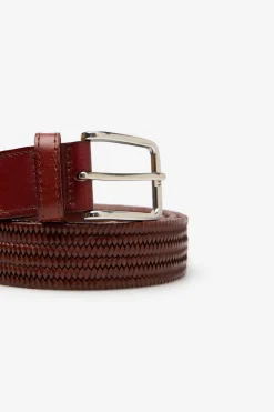 Cortefiel Cinturón trenzado elástico Marr&oacute;n Online