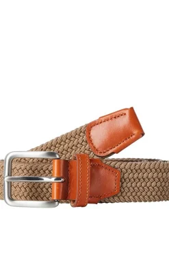 Jack & Jones Cinturón trenzado elástico marr&oacute;n