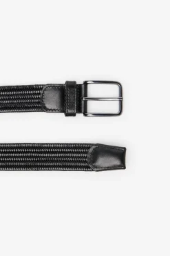 Cortefiel Cinturón trenzado elástico Negro Discount