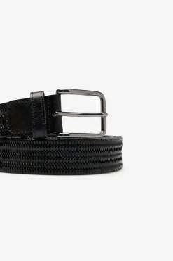 Cortefiel Cinturón trenzado elástico Negro Discount