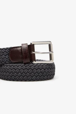 Cortefiel Cinturón trenzado elástico Gris oscuro Online