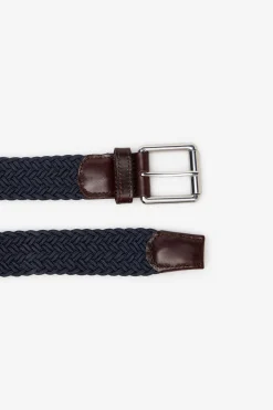 Cortefiel Cinturón trenzado elástico Azul marino Outlet