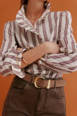 Hoss Intropia Claudette. Blusa a rayas Granate Sale