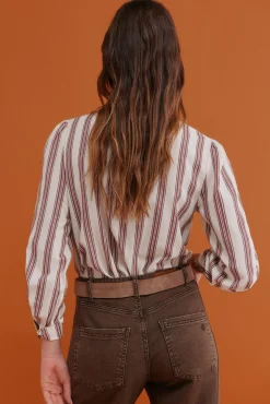 Hoss Intropia Claudette. Blusa a rayas Granate Sale