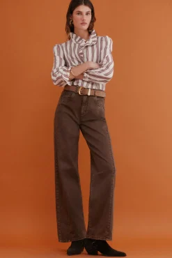 Hoss Intropia Claudette. Blusa a rayas Granate Sale