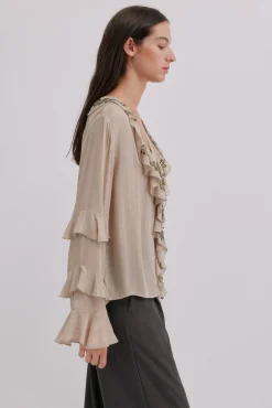 Hoss Intropia Clotilde. Blusa romántica Beige Sale