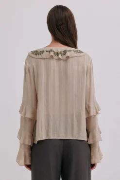Hoss Intropia Clotilde. Blusa romántica Beige Sale