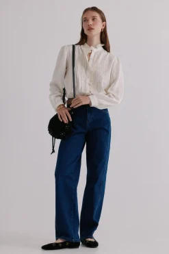 Hoss Intropia Colette. Blusa bordada Marfil